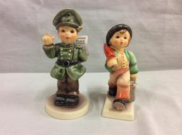 Collection of 10 TMK8 Hummel figurines includes "Extra, Extra" see pics