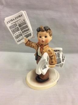 Collection of 10 TMK8 Hummel figurines includes "Extra, Extra" see pics