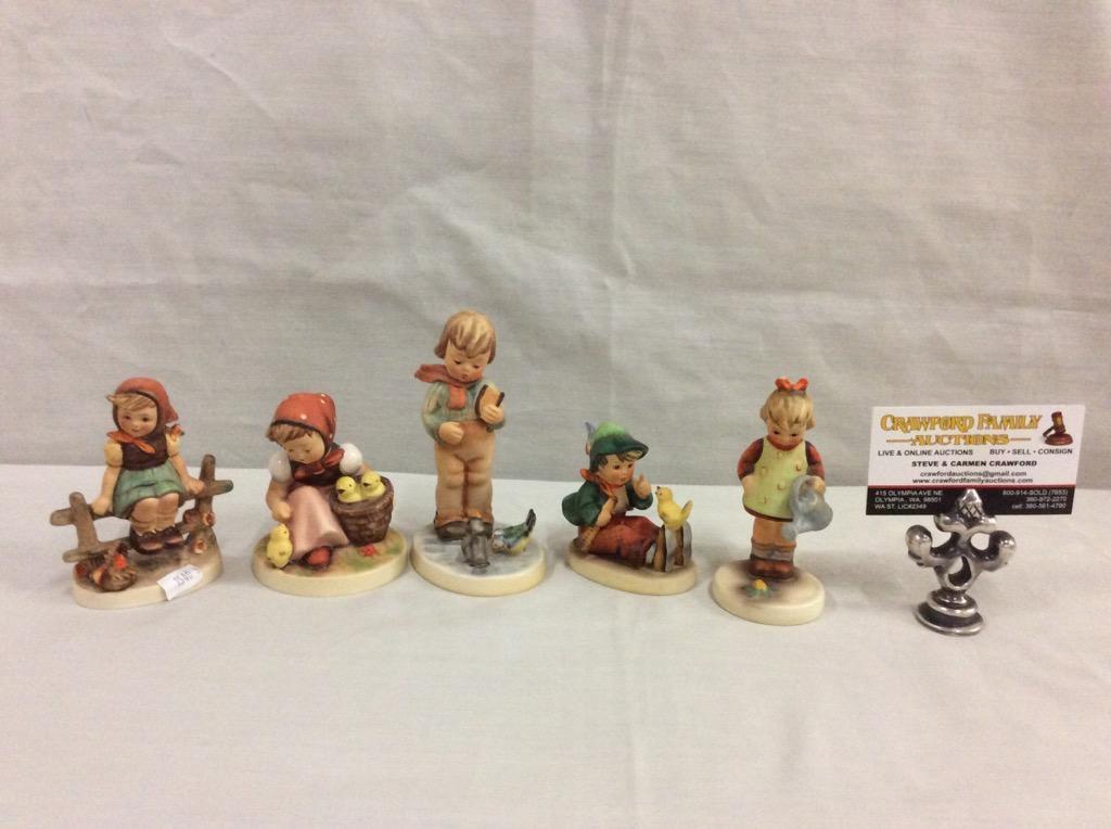 Collection of 5 TMK5 Hummel figurines includes "just resting" see pics