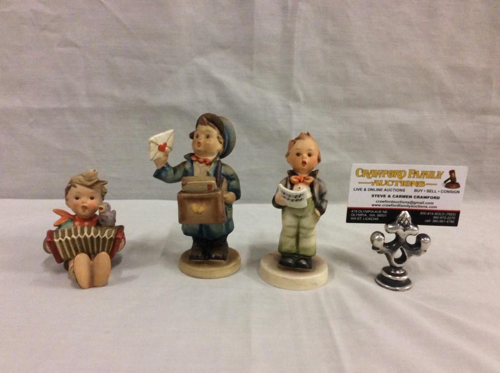 Collection of 1 TMK1, 2 TMK2, 3 TMK2 Hummel figurines as is see pics