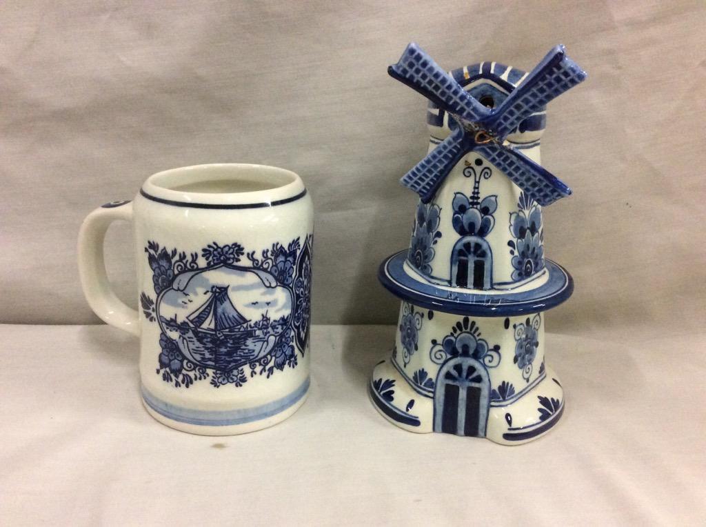 Authentic Delft Blue 65 item collection - Shoes, candle holder, trivets, tiles, plates + see pics