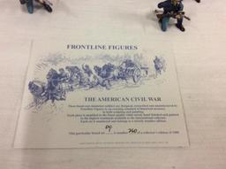 Frontline Figures dismounted Union Cavalry set + Historic Amer. Cannons "Parrot Barrel"