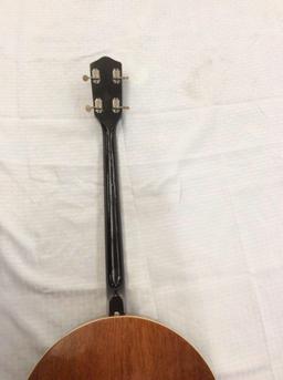 Vintage banjo w/ beautiful wood back w/ Kluson Tuner pegs as is see pics