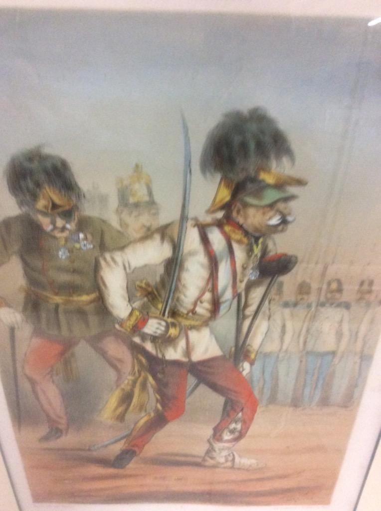 2 "Types Militaires" series antique prints - Angleterre firle volunteers & Autriche off D'Artillerie