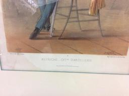 2 "Types Militaires" series antique prints - Angleterre firle volunteers & Autriche off D'Artillerie
