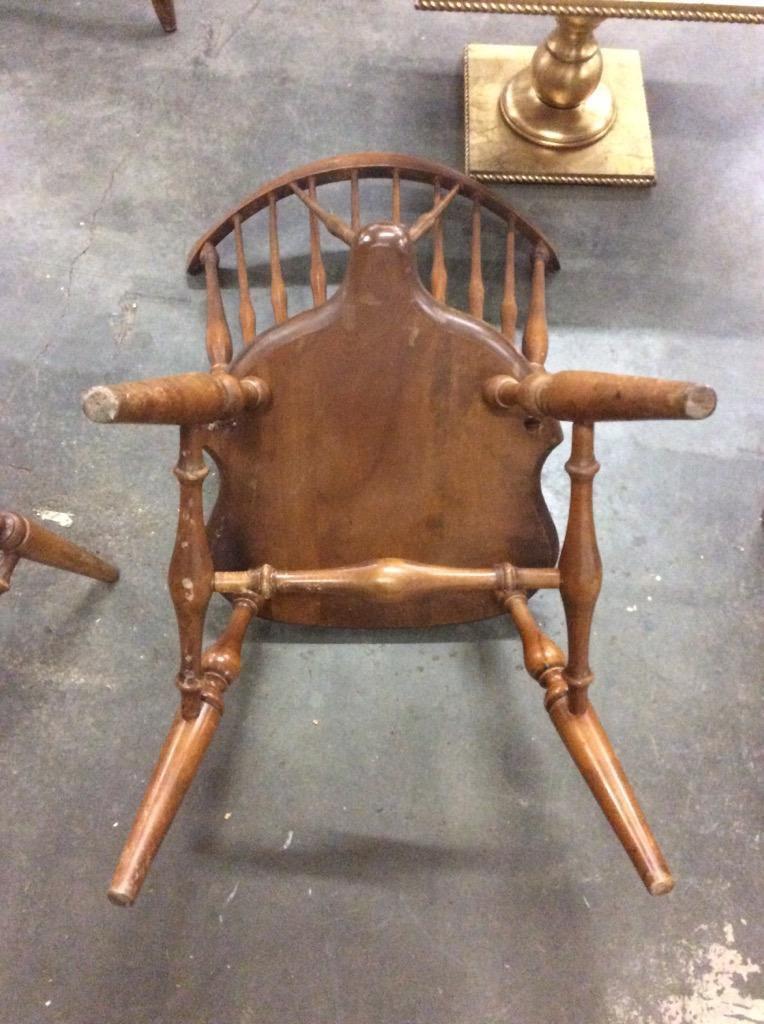 Set of two vintage maple circa 60's colonial style dining chairs