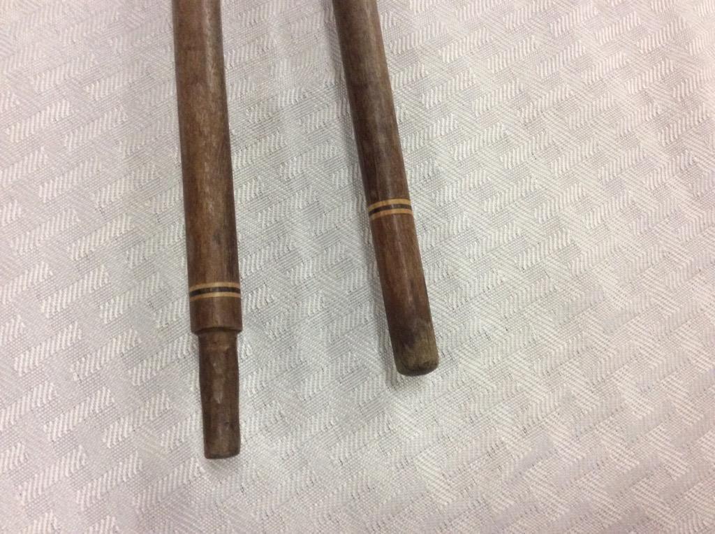 Selection of 2 canes and 2 smaller walking sticks - 3 wood and hand carved + 1 with steel top