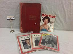 Selection of vintage paper ephemera incl. pictorial portfolio of the world 1922 & motion picture mag