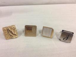 Selection of vintage mens cufflinks in various styles - mostly gold and silver tone 6 set & 10