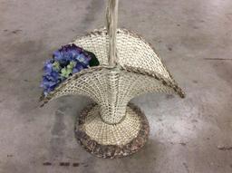 Antique Victorian era flower basket with floral side detail