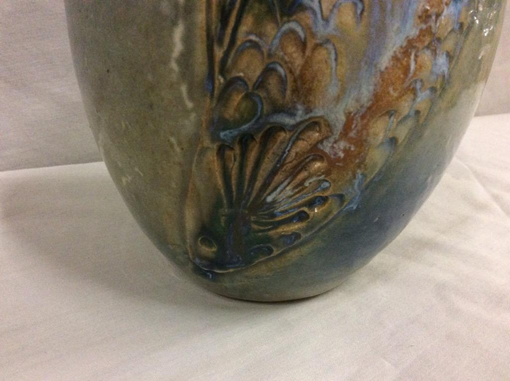 2 pottery vases incl. signed Ura Russell Pueblo vase and salmon motif vase signed by the artist