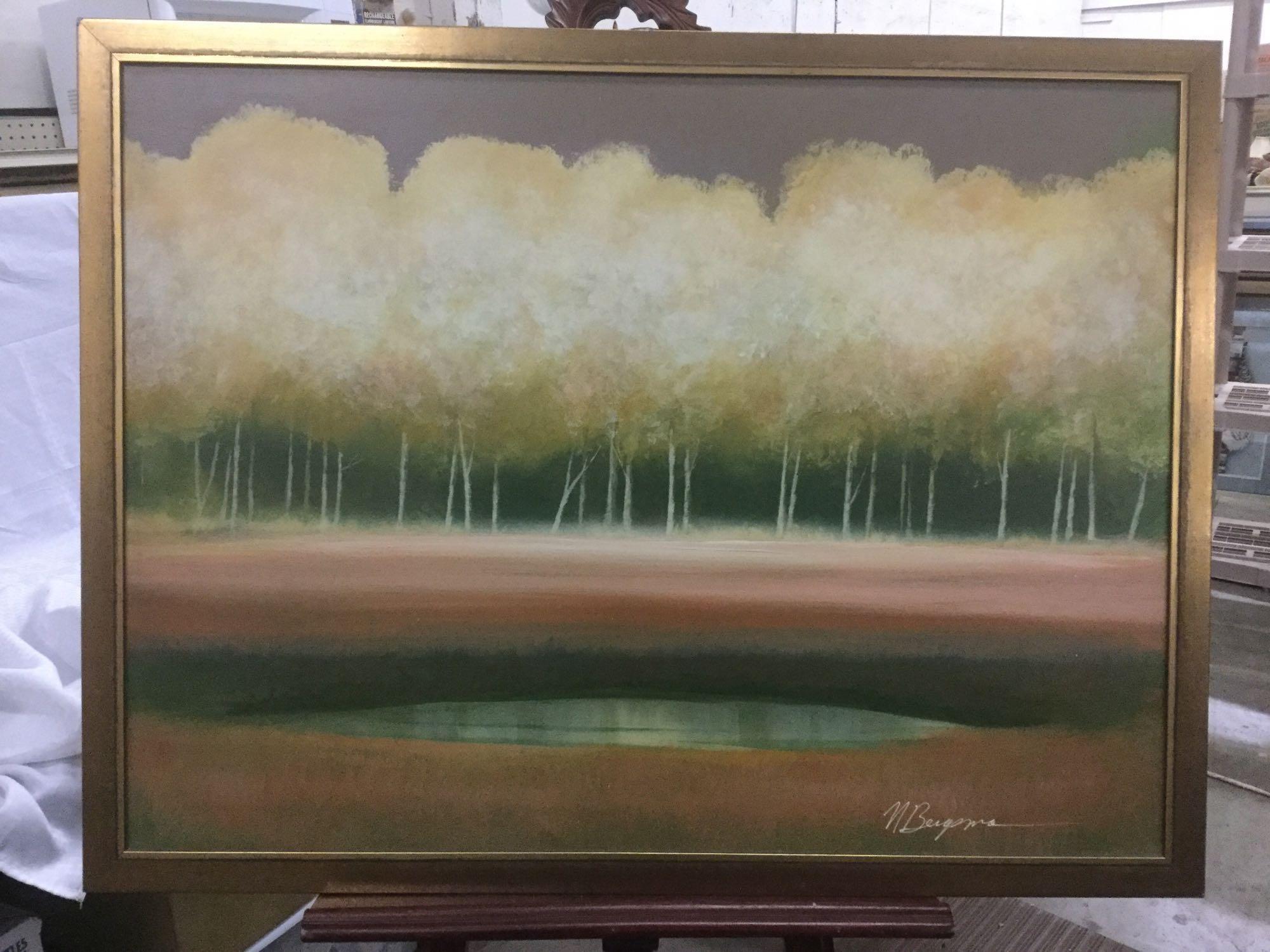 Original Forest's Edge landscape painting on canvas - signed