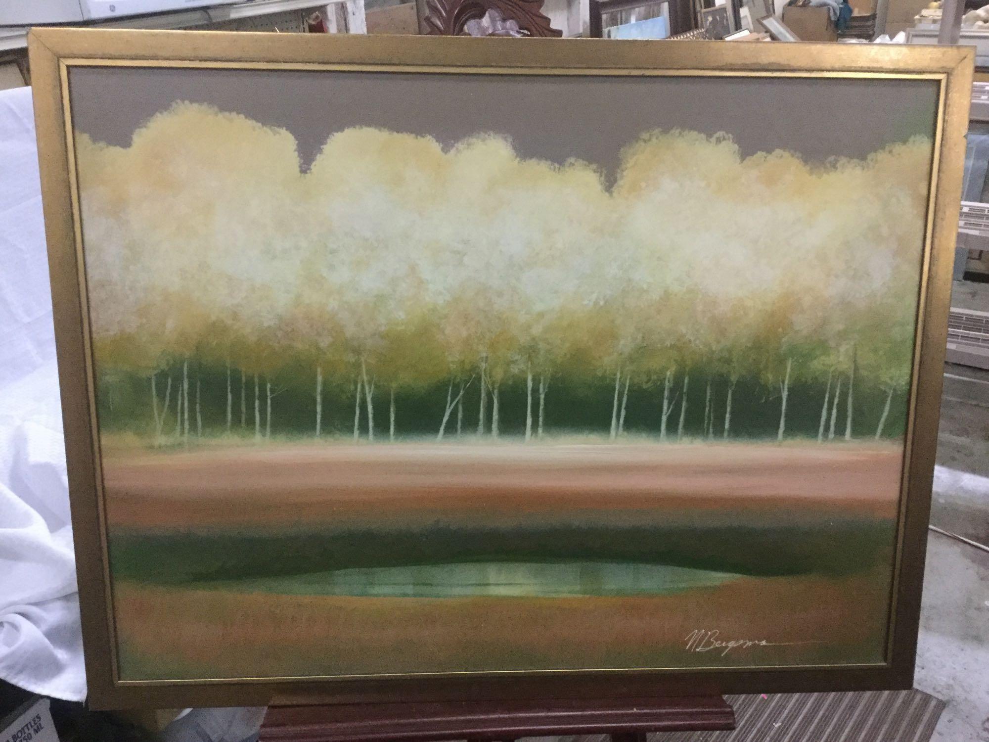 Original Forest's Edge landscape painting on canvas - signed