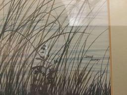 Large framed early morning Boundary Bay Puget Sound print in frame by Jeane Duffey