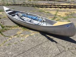 Grumman Boats 17 foot aluminum canoe with sail.