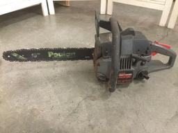 Sears Craftsman 14 inch gas operated chainsaw, with Poulan 16 inch reduced kickback guide