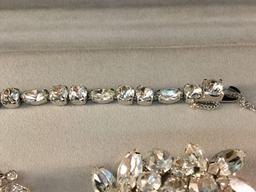 7 pieces of Eisenberg Ice vintage estate jewelry, bracelet, 2 brooches, & 1 pair earrings