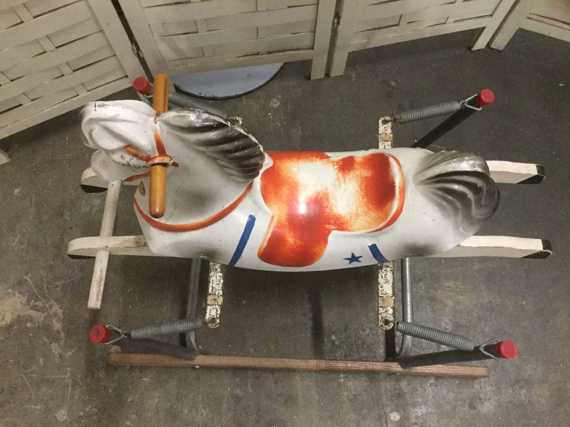 Vintage Sears Roebuck & Co. Happytime rocking horse - plastic molded horse