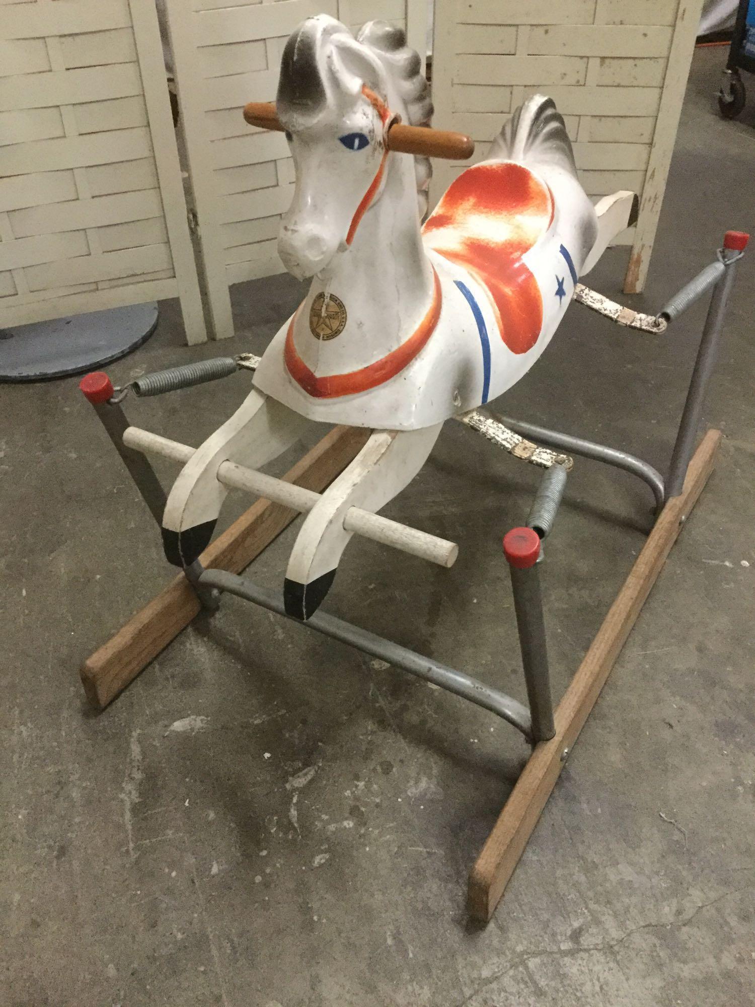 Vintage Sears Roebuck & Co. Happytime rocking horse - plastic molded horse