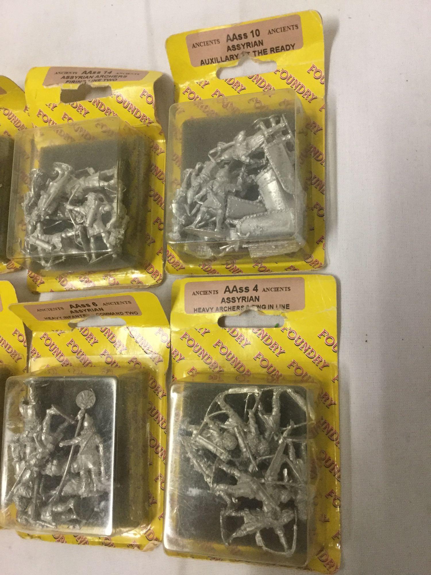 10 packs of The Foundry LTD Assyrian pewter figurines - 9 sealed! see desc for details