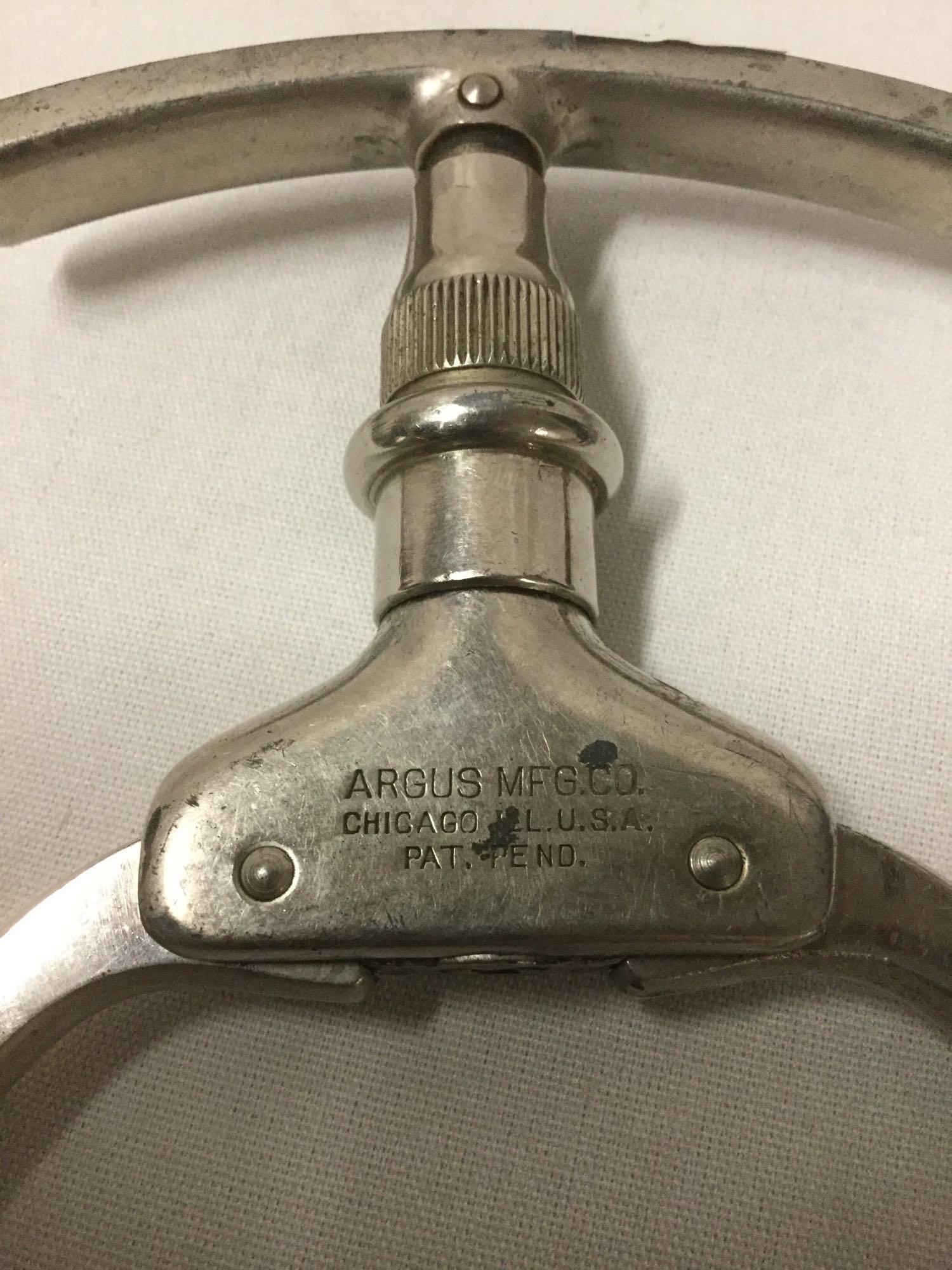 3 law enforcement items - Argus MFG The Iron Claw wrist cuff, 1912 Peerless hand cuffs + nightstick