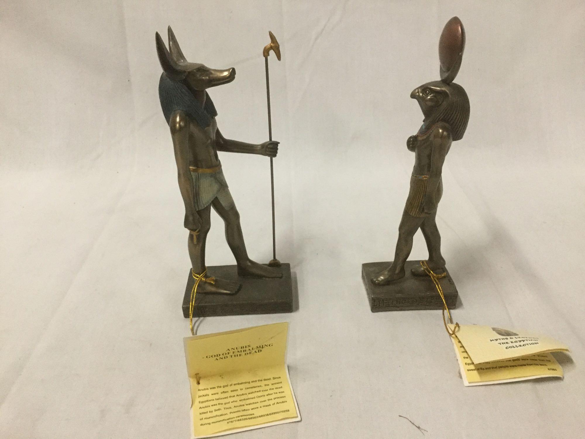 2 piece lot of Myths and Legends - Egyptian Collection Metal statuettes by Veronese, 2002