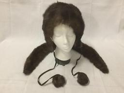 3 vintage fur womens hats and a fur stole/collar see pics