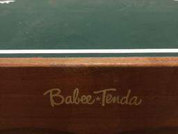 Vintage Babee-Tenda wood folding child?s activity table with seat, chalkboard and wheels