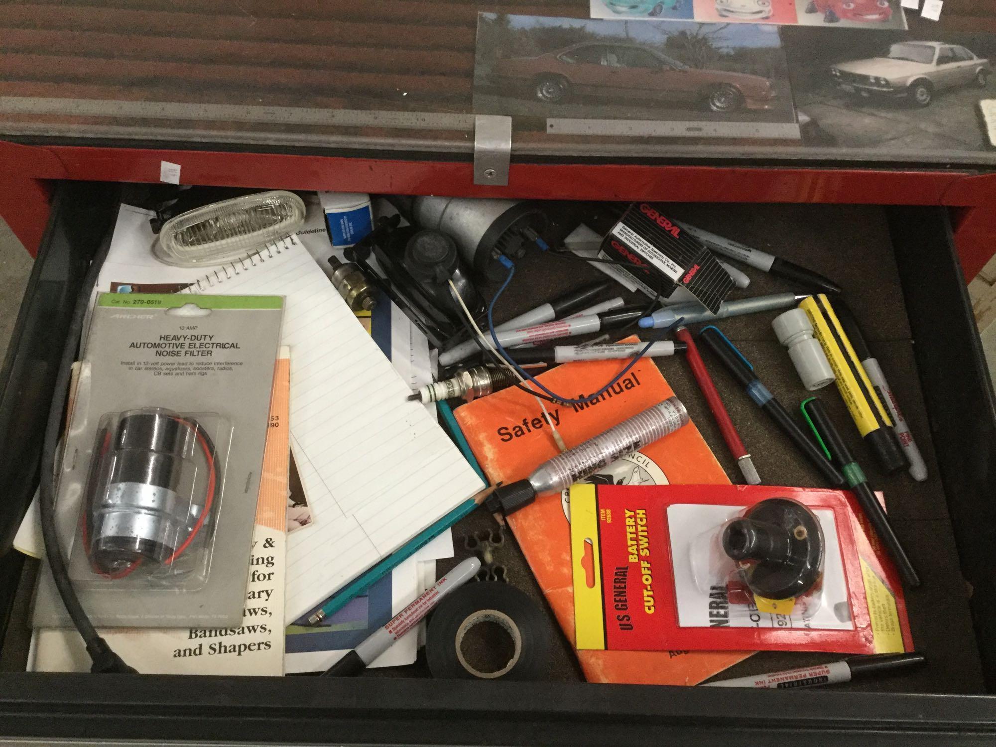 Sears Craftsman 3 drawer tool kit w/ cabinet on wheels full of random shop tools