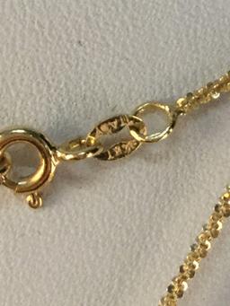 Amazing 14K yellow gold and pearl necklace approx. 23 inches long @ 8.1 grams