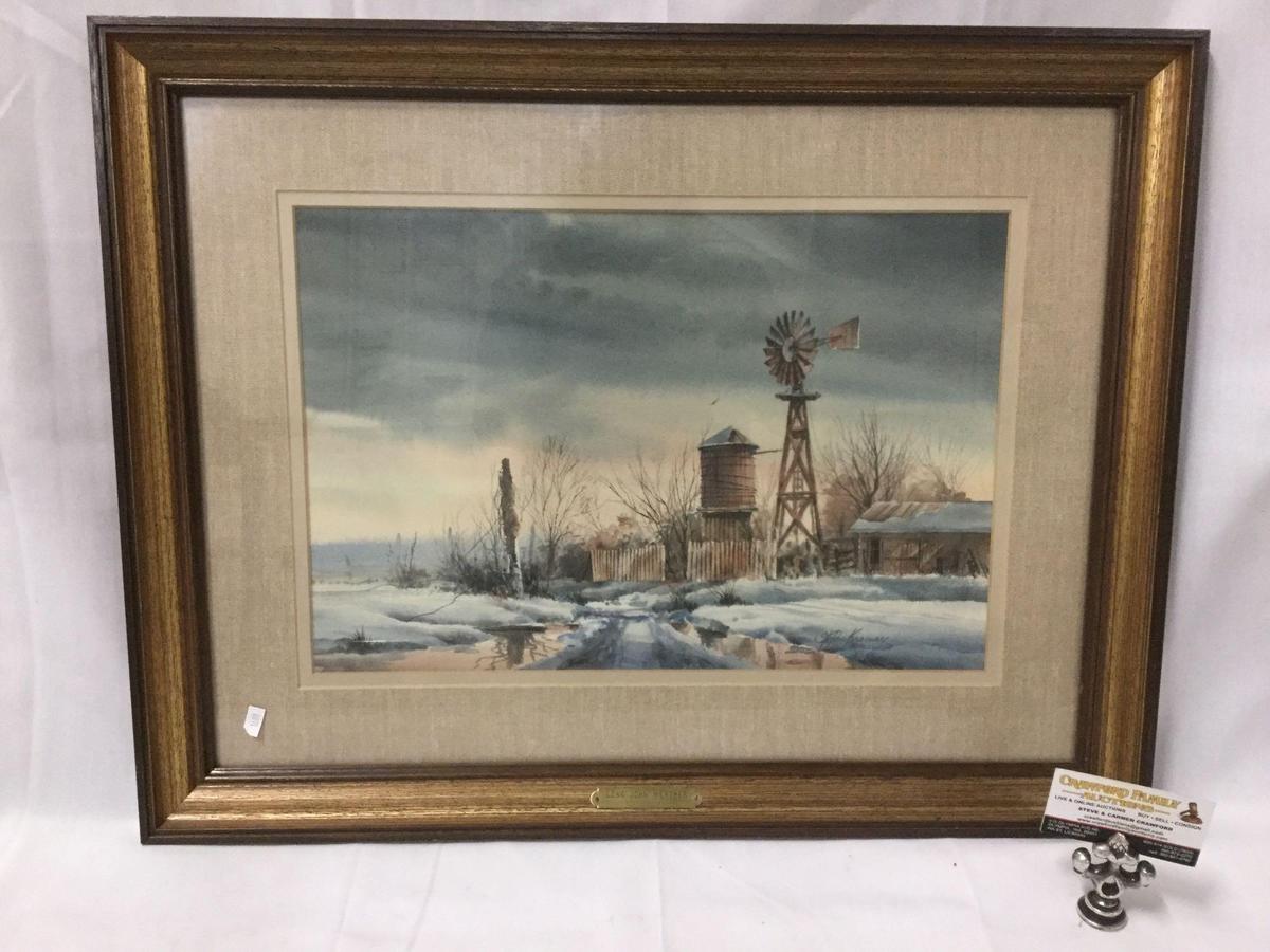 Framed watercolor print - Long John Weather by Stefan Kramar with COA