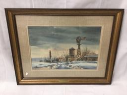 Framed watercolor print - Long John Weather by Stefan Kramar with COA