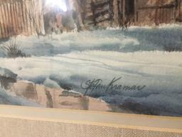 Framed watercolor print - Long John Weather by Stefan Kramar with COA