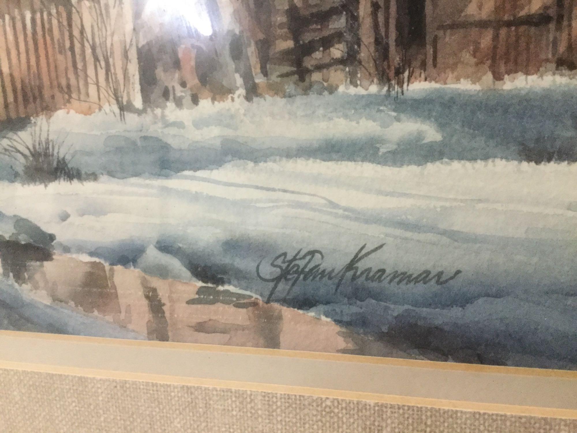 Framed watercolor print - Long John Weather by Stefan Kramar with COA