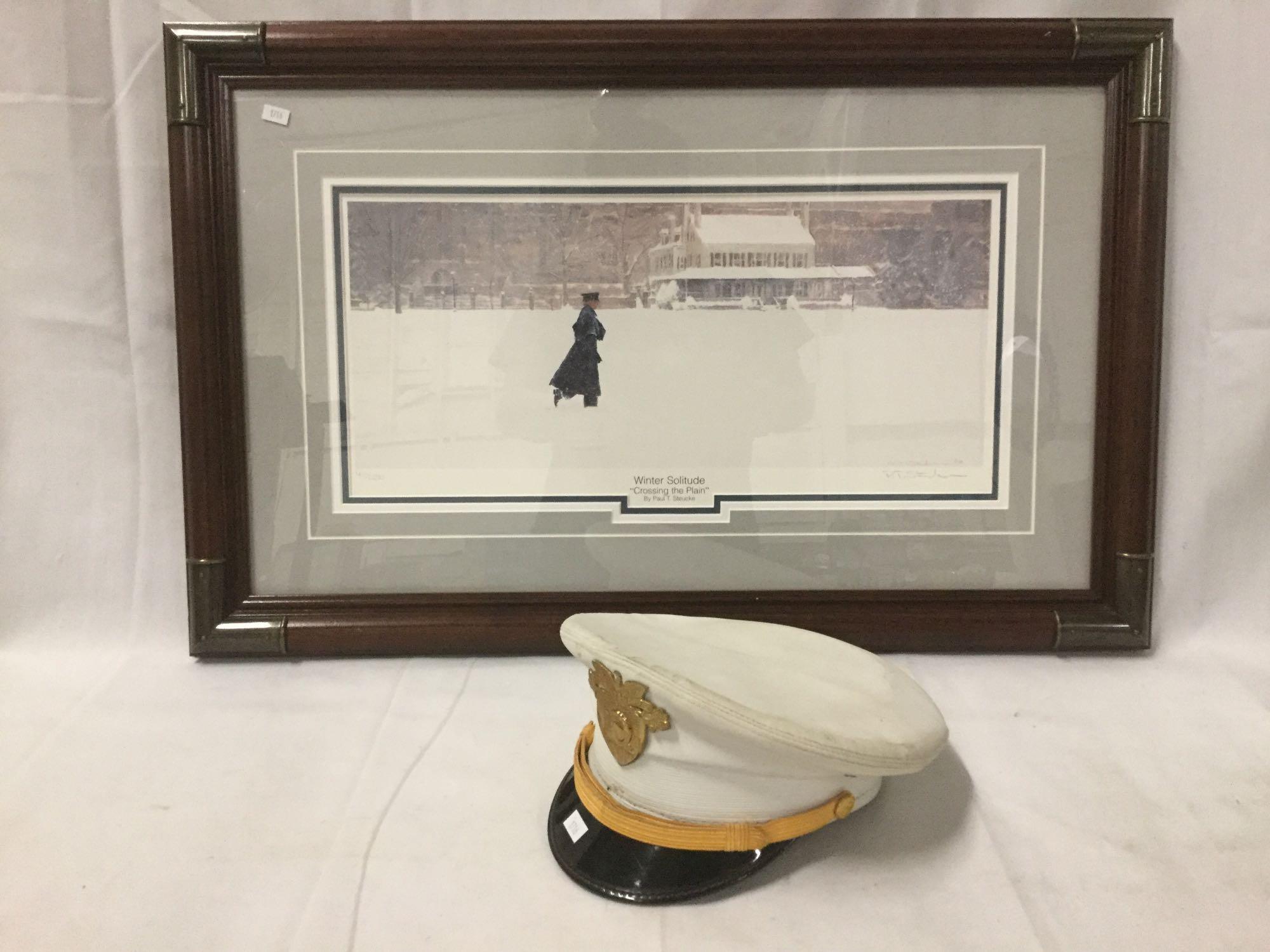 Westpoint US academy print by Paul T Steuckle, "Crossing the Plain" signed & #'d 410/1000 COA + cap