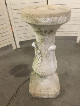 Pair of cement pillar plant stands