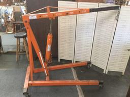 Allied 2 Ton hydraulic engine shop hoist with Allied 8 ton long ram