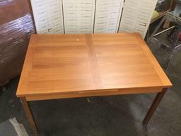 Modern mid century style maple extending dining table made in Denmark