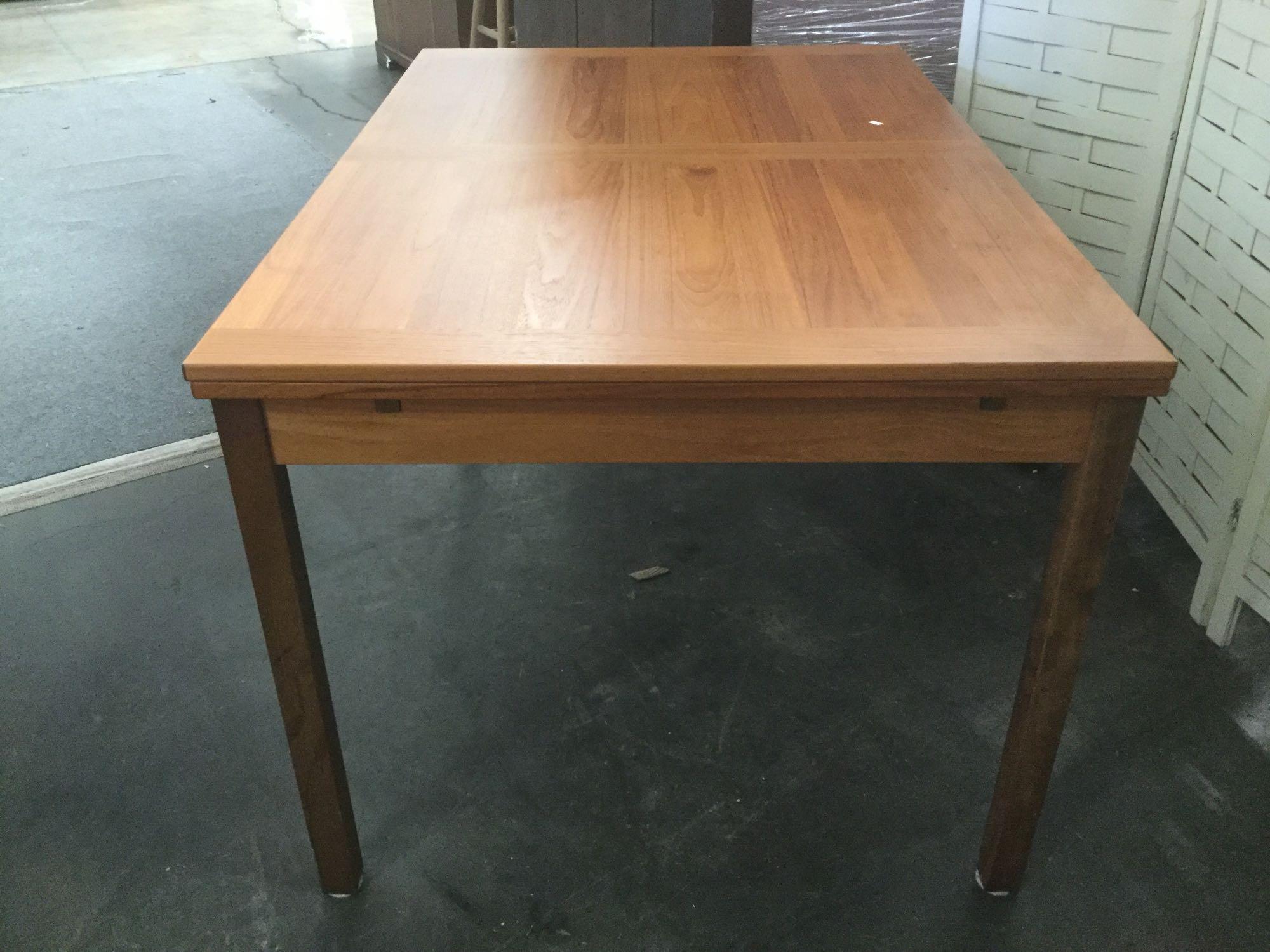 Modern mid century style maple extending dining table made in Denmark