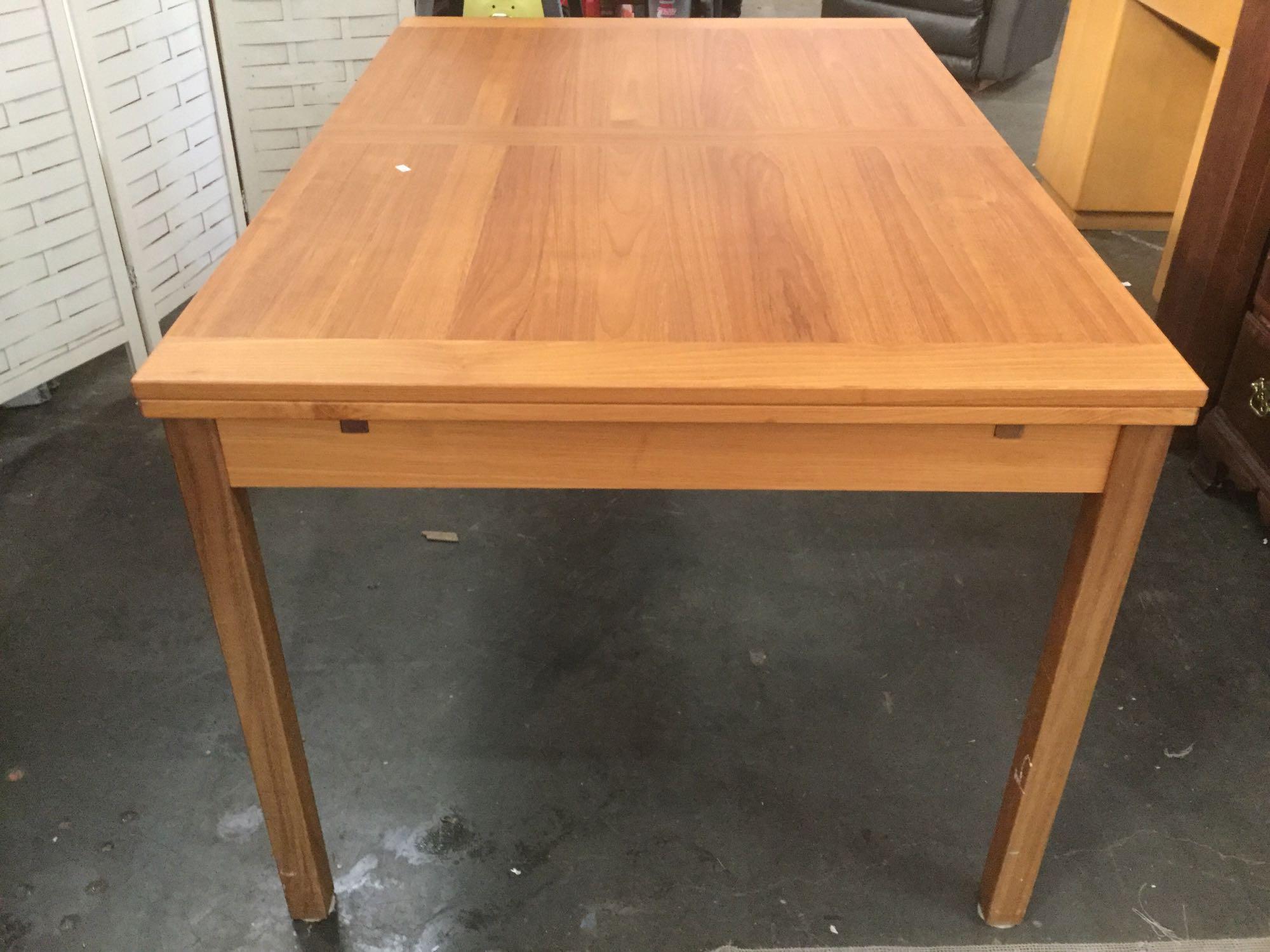 Modern mid century style maple extending dining table made in Denmark