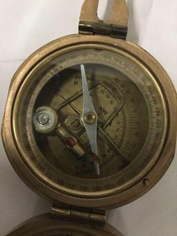 Antique Brinton compass, marked MKI 1914 Thos. J. Evans ESQ. London