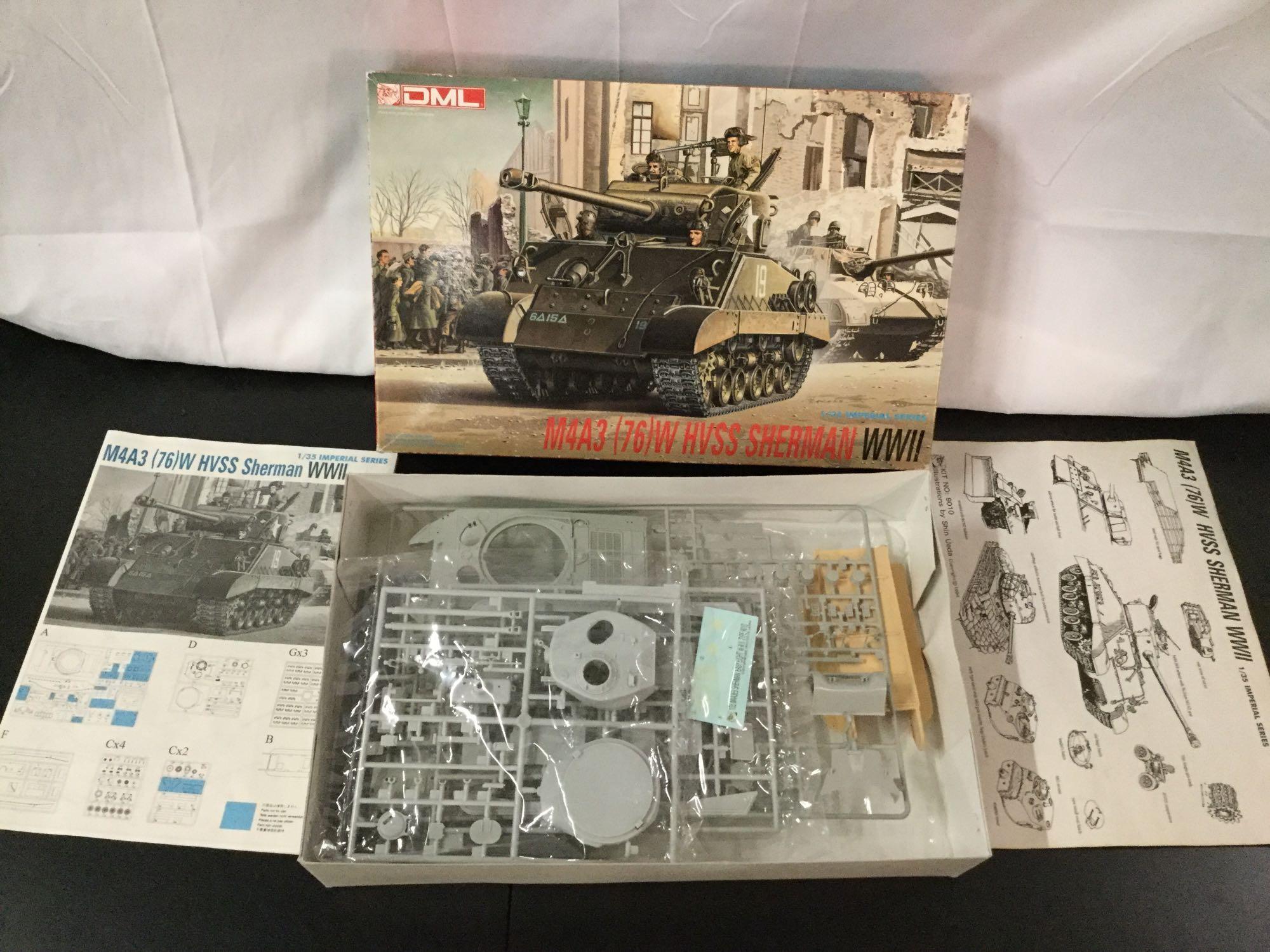 6x military plastic model kits, 1/35 scale; Master Box LTD Watchtower, ESCI Sd. Kfz. 10/4 20mm A.A.