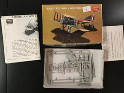 12x military aircraft model kits, 1/72 scale; SEALED AirFix Fokker Triplane, AirFix AVRO 504 K, 2x