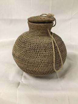 Antique Zambia beer filter basket with lid