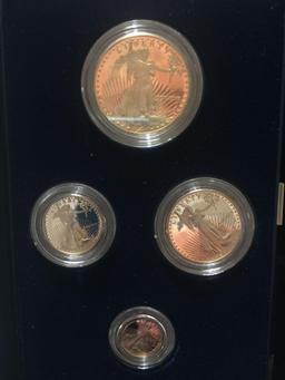 1989 US mint 4 coin Gold eagles set 1 ounce , 1/2 ounce ,1/4 ounce and 1/10 ounce W/ coa