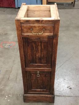 French Oak bedside table with no top - top can be replaced with marble or granite