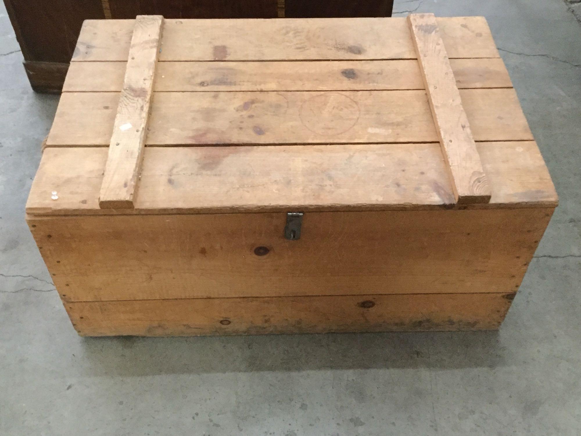 Crate of antique wooden end table pieces, see pics