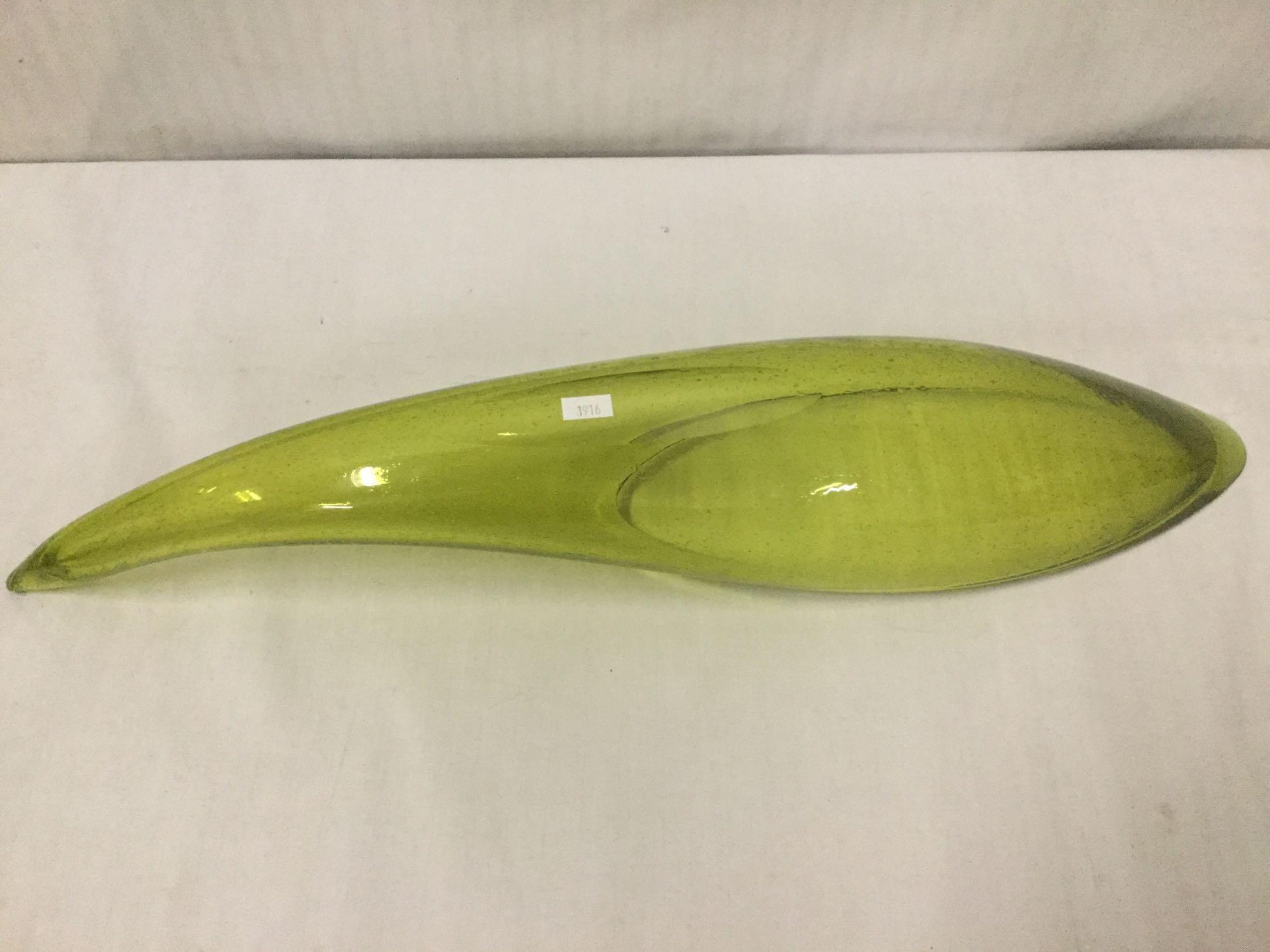 Vintage Chartreuse Horn designed by Winslow Anderson, Blenkos 1st Designer - great piece