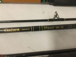 5 Assorted Fishing Rods: Abu Garcia Commodore Max, Daiwa, South Bend Graphite etc