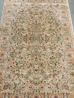 Monticello collection area rug from Turkey with busy classical neutral tone design